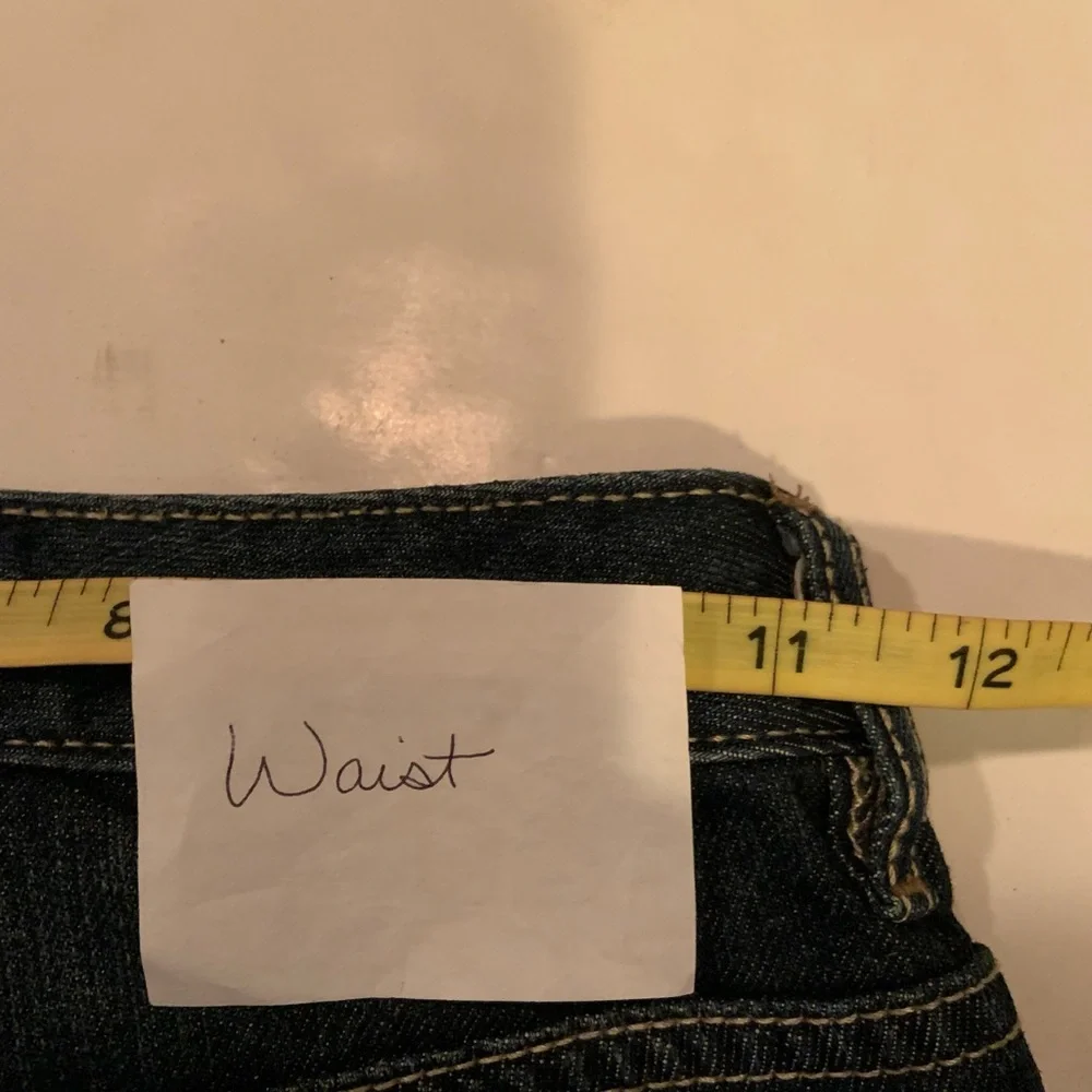 Old Navy Girls Size 8 Blue Denim Pink Details Boot Cut Jeans Adjustable Waist